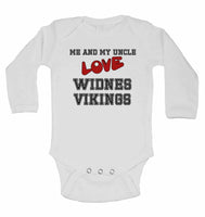 Me and My Uncle Love Widnes Vikings - Long Sleeve Baby Vests for Boys & Girls