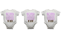 Born Together Friends Forever - Girl Triplet Baby Vests