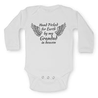 Hand Picked for Earth by My Grandad in Heaven - Long Sleeve Baby Vests