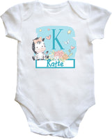 Personalised Name Zebra Baby Bodysuit Vest