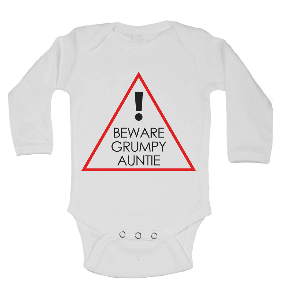 Beware Grumpy Auntie - Long Sleeve Baby Vests