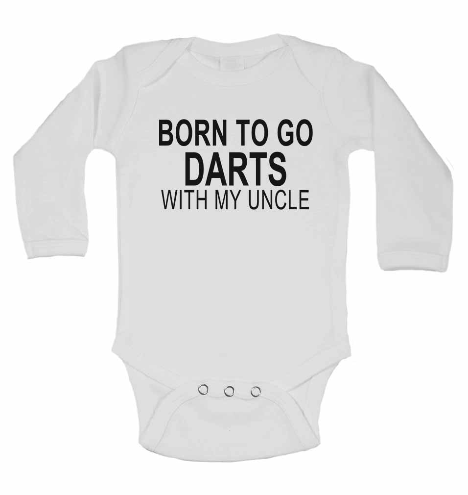 Born to Go Darts with My Uncle - Long Sleeve Baby Vests for Boys & Girls