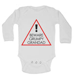 Beware Grumpy Grandad - Long Sleeve Baby Vests