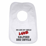 Me and My Uncle Love Salford Red Devils Boys Girls Baby Bibs