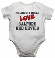 Me and My Uncle Love Salford Red Devils - Baby Vests Bodysuits for Boys, Girls