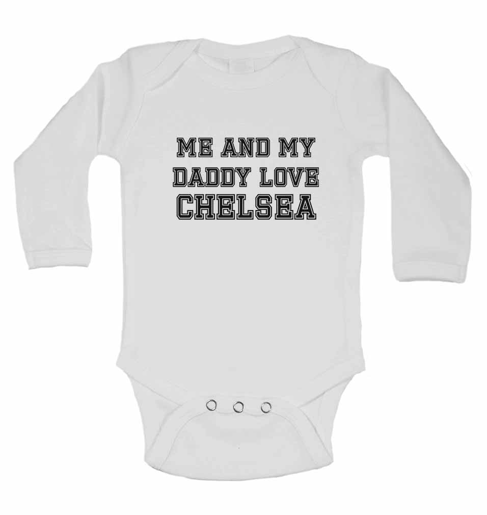 Me and My Daddy Love Chelsea, for Football, Soccer Fans - Long Sleeve Baby Vests