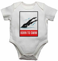 Born to Swim - Baby Vests Bodysuits for Boys, Girls