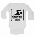 Swimmer in The Making - Long Sleeve Baby Vests
