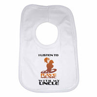 I Listen to Rave Music With My Uncle Boys Girls Baby Bibs