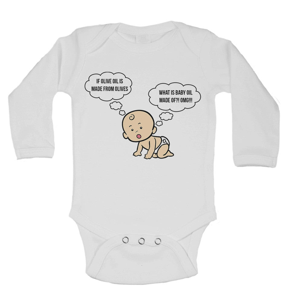 If Olive Oil is Made From Olives What is Baby Oil Made of?! OMG!!! Long Sleeve Baby Vests