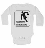 Rugby Star in The Making - Long Sleeve Baby Vests