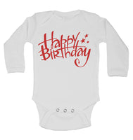 Happy Birthday Long Sleeve Baby Vests