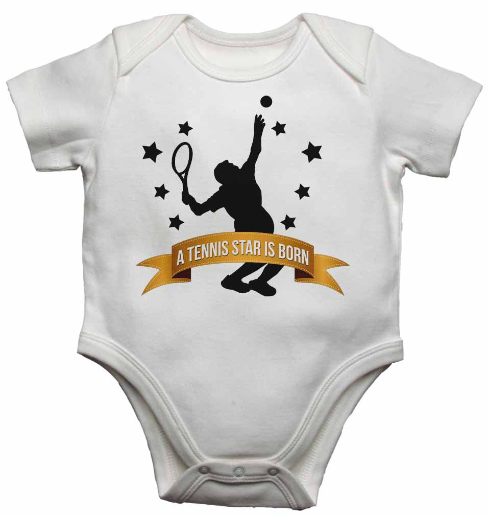 A Tennis Star is Born - Baby Vests Bodysuits for Boys, Girls