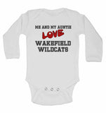 Me and My Auntie Love Wakefield Wildcats - Long Sleeve Baby Vests for Boys & Girls
