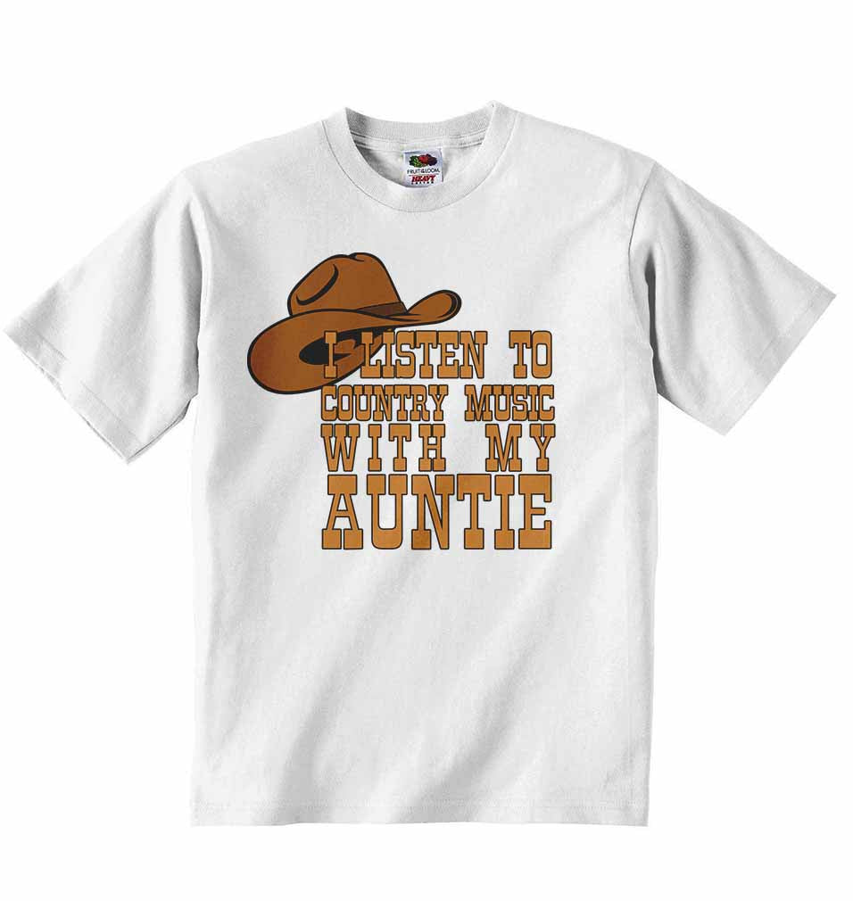 I Listen to Country Music With My Auntie - Baby T-shirt