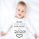 Baby Long Sleeved Vest Bodysuit Grow Stuck Inside for Most of 2020 Newborn Gift