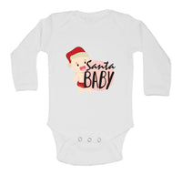 Santa Baby Funny Baby Christmas Long Sleeved Baby Vest Bodysuit