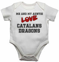 Me and My Auntie Love Catalans Dragons - Baby Vests Bodysuits for Boys, Girls