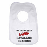 Me and My Uncle Love Catalans Dragons Boys Girls Baby Bibs
