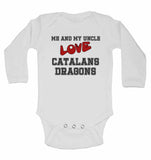 Me and My Uncle Love Catalans Dragons - Long Sleeve Baby Vests for Boys & Girls