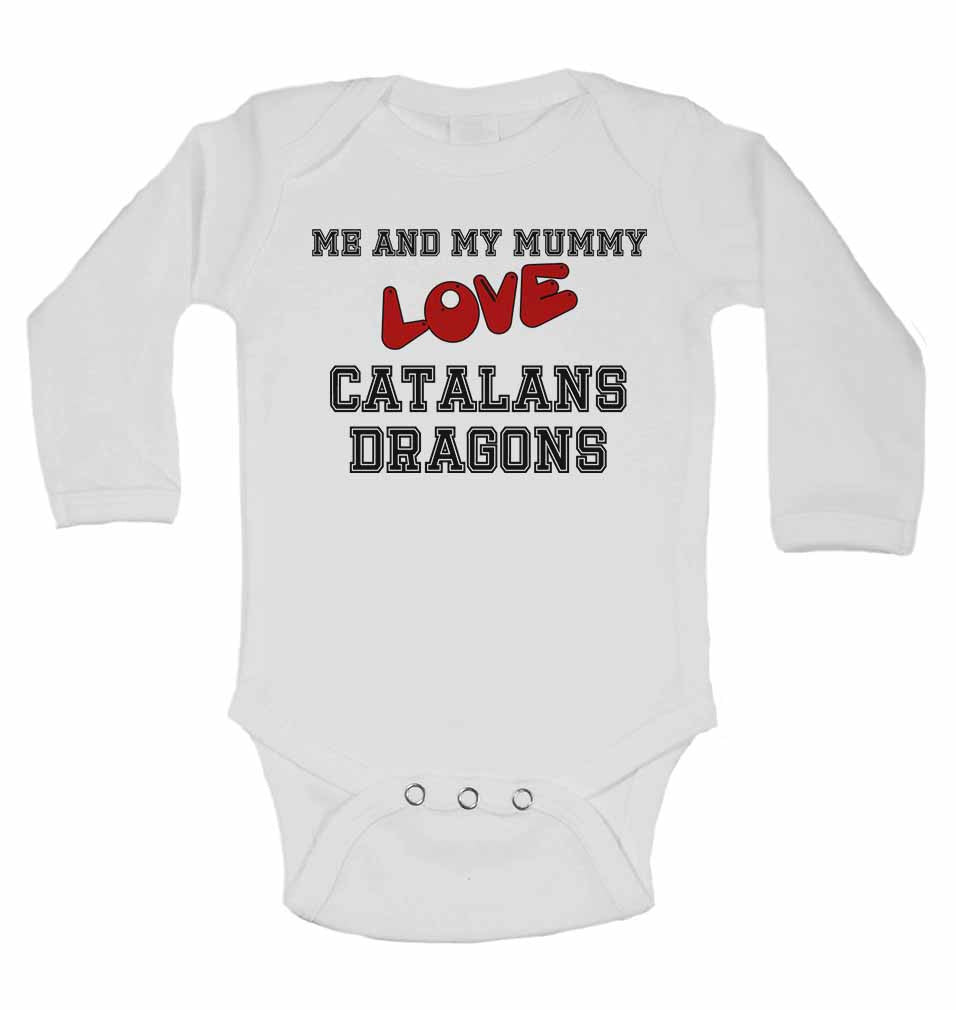 Me and My Mummy Love Catalans Dragons - Long Sleeve Baby Vests for Boys & Girls