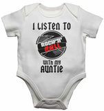 I Listen to Rock N Roll With My Auntie - Baby Vests Bodysuits for Boys, Girls