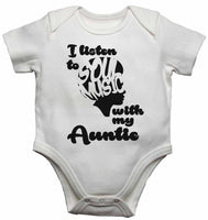I Listen to Soul Music With My Auntie - Baby Vests Bodysuits for Boys, Girls