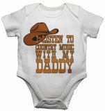 I Listen to Country Music With My Daddy - Baby Vests Bodysuits for Boys, Girls