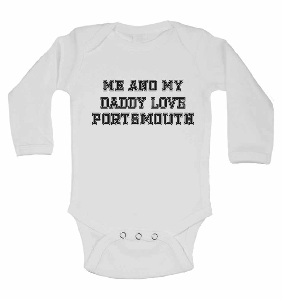 Me and My Daddy Love Portsmouth, for Football, Soccer Fans - Long Sleeve Baby Vests