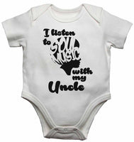 I Listen to Soul Music With My Uncle - Baby Vests Bodysuits for Boys, Girls