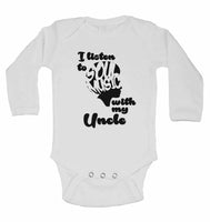 I Listen to Soul Music With My Uncle - Long Sleeve Baby Vests for Boys & Girls