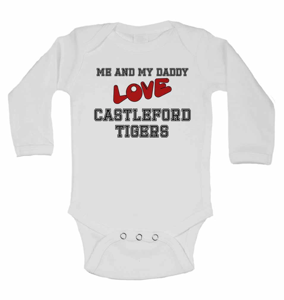 Me and My Daddy Love Castleford Tigers - Long Sleeve Baby Vests for Boys & Girls