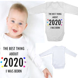 Baby Long Sleeved Vest Bodysuit Grow The Best Thing About 2020 for Newborn Gift