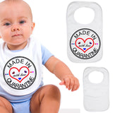Personalised Soft Cotton Baby Bib Made in Quarantine with Love For Boys & Girls
