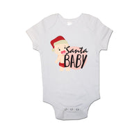 Santa Baby Funny Baby Christmas Short Sleeved Baby Vest Bodysuit