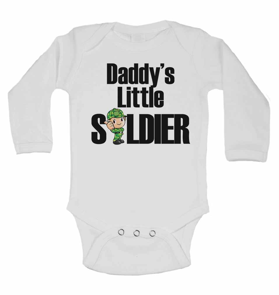 Daddy's Little Soldier - Long Sleeve Baby Vests