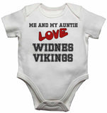 Me and My Auntie Love Widnes Vikings - Baby Vests Bodysuits for Boys, Girls