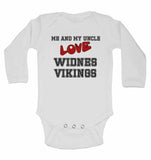 Me and My Uncle Love Widnes Vikings - Long Sleeve Baby Vests for Boys & Girls