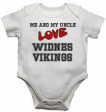 Me and My Uncle Love Widnes Vikings - Baby Vests Bodysuits for Boys, Girls