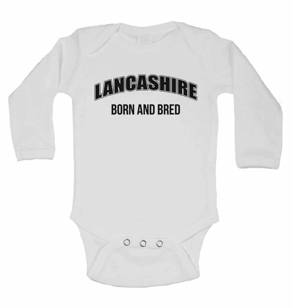Lancashire Born and Bred - Long Sleeve Baby Vests for Boys & Girls