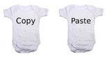 "Copy" and "Paste" Twin Pack Baby Vests Bodysuits