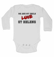 Me and My Uncle Love St Helens - Long Sleeve Baby Vests for Boys & Girls