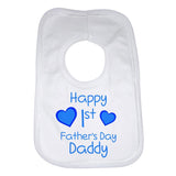 Happy 1st Fathers Day Daddy Boys Baby Bib