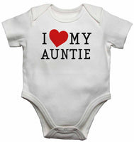 I Love My Auntie - Baby Vests Bodysuits for Boys, Girls