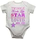 Twinkle Twinkle Little Star Girls Baby Vests Bodysuits