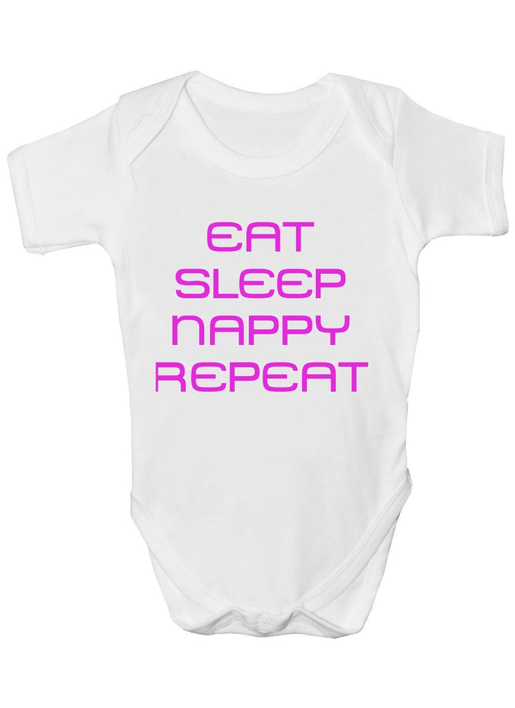 Eat Sleep Nappy Girls Baby Vests Bodysuits