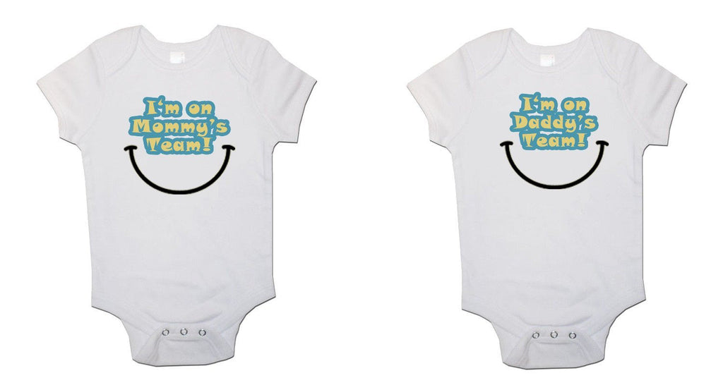 Mummy and Daddys Team Twin Pack Baby Vests Bodysuits