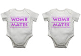 Womb Mates Girls Twin Pack Baby Vests Bodysuits