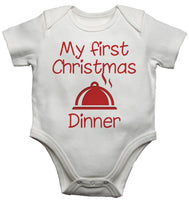 My First Christmas Dinner Baby Vests Bodysuits