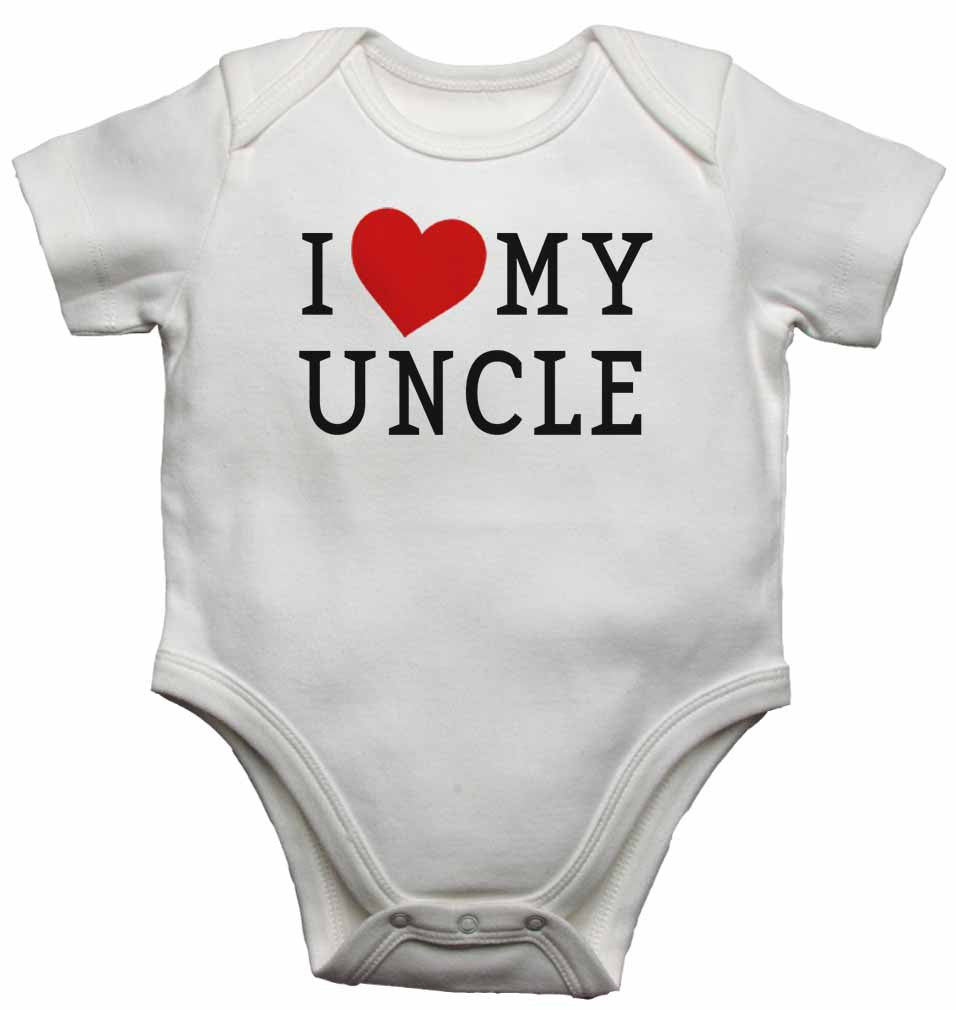 I Love My Uncle - Baby Vests Bodysuits for Boys, Girls